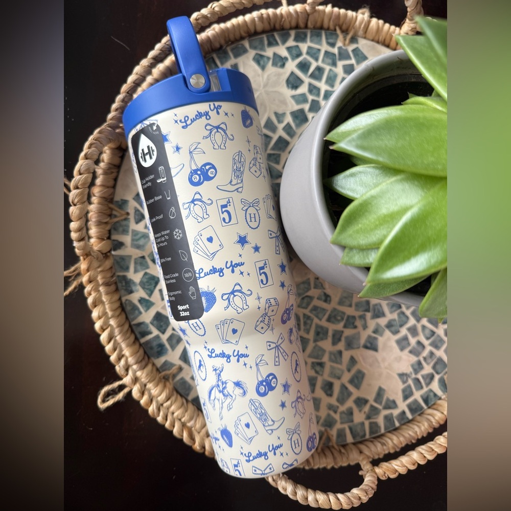 Hydrojug BLUE WESTERN CHARM 32oz Sport Tumbler